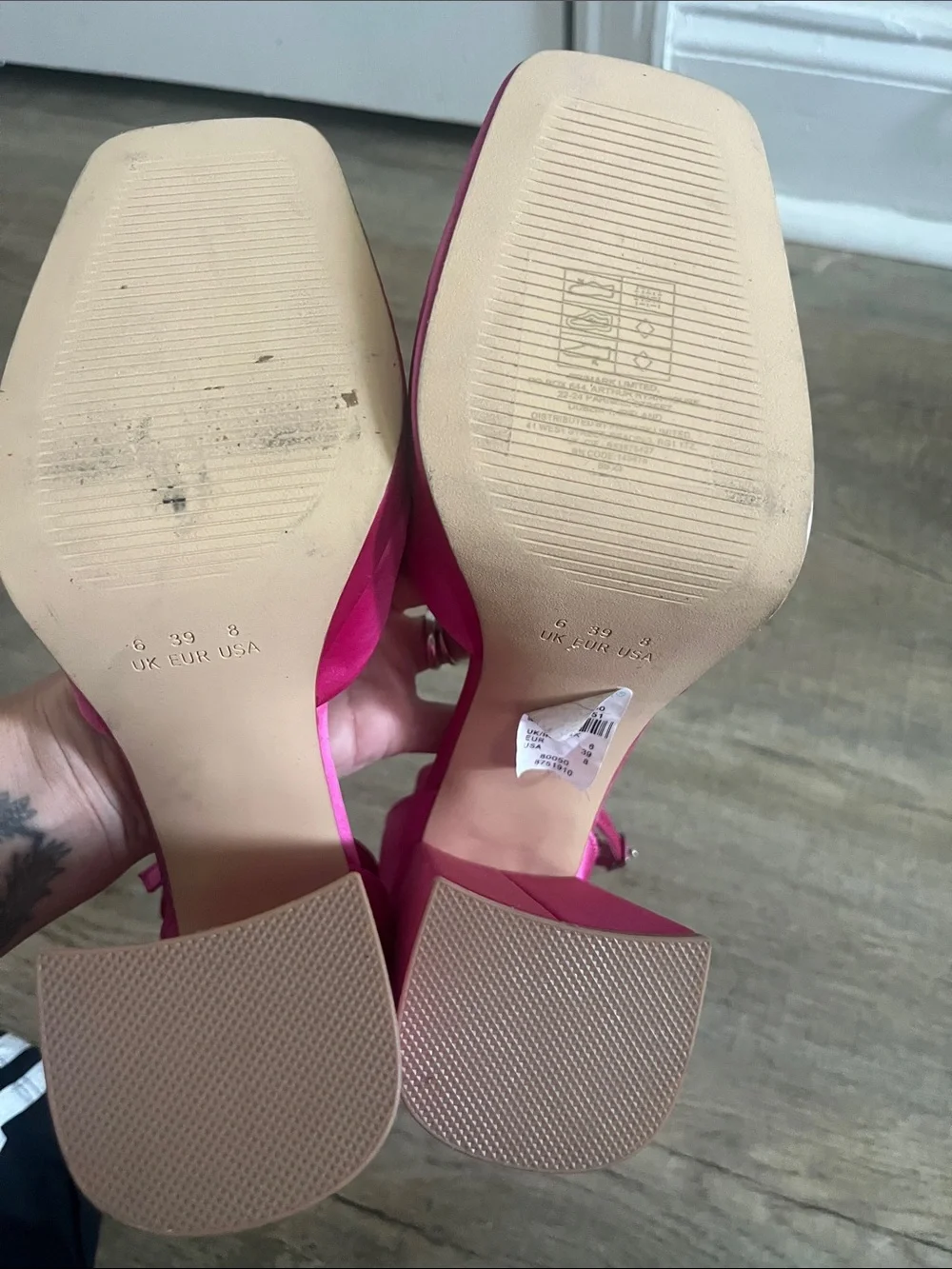 Primark Hot Pink Platform Block Heel Sandals